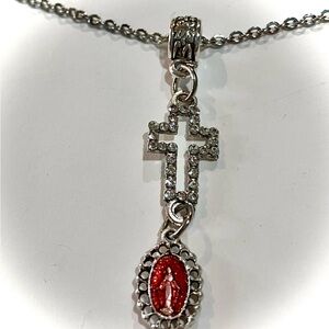 MIRACULOUS MEDAL NECKLACE red